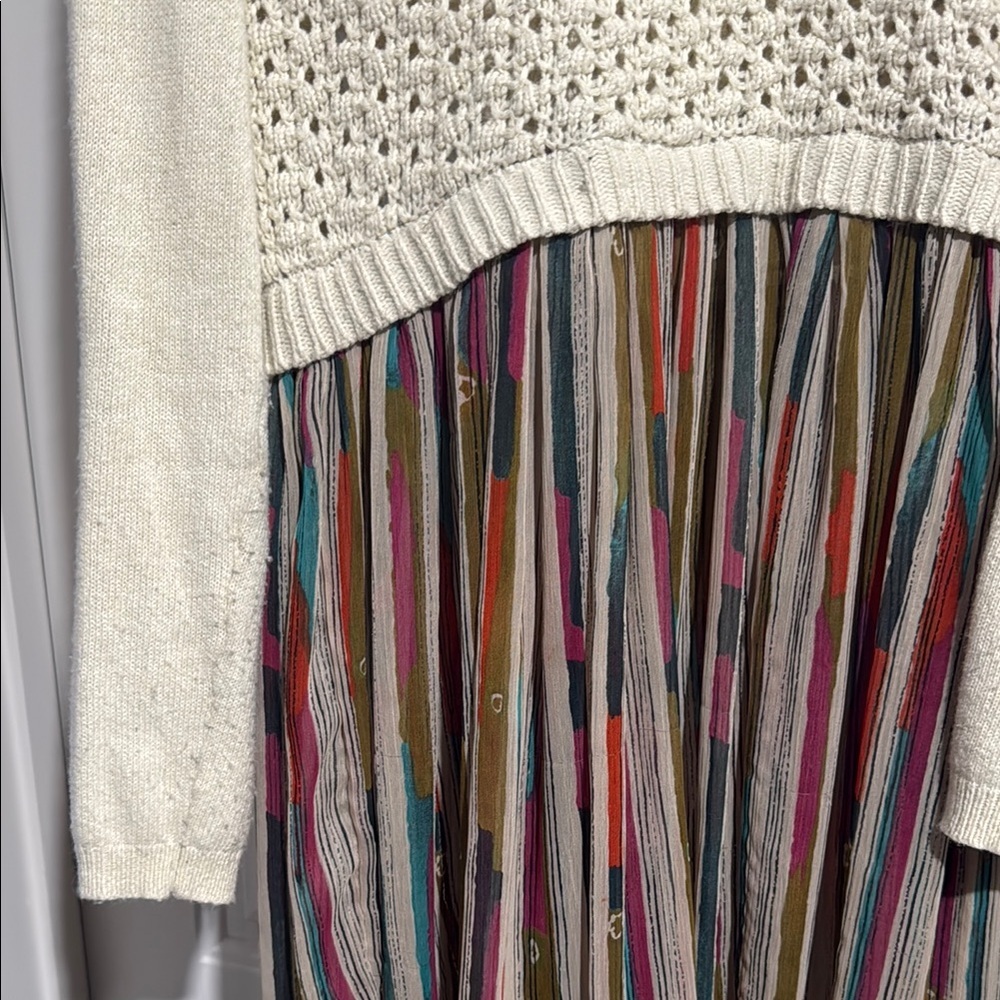 Free People Cream Knit Top with Multicolor Skirt - Picture 2 of 5
